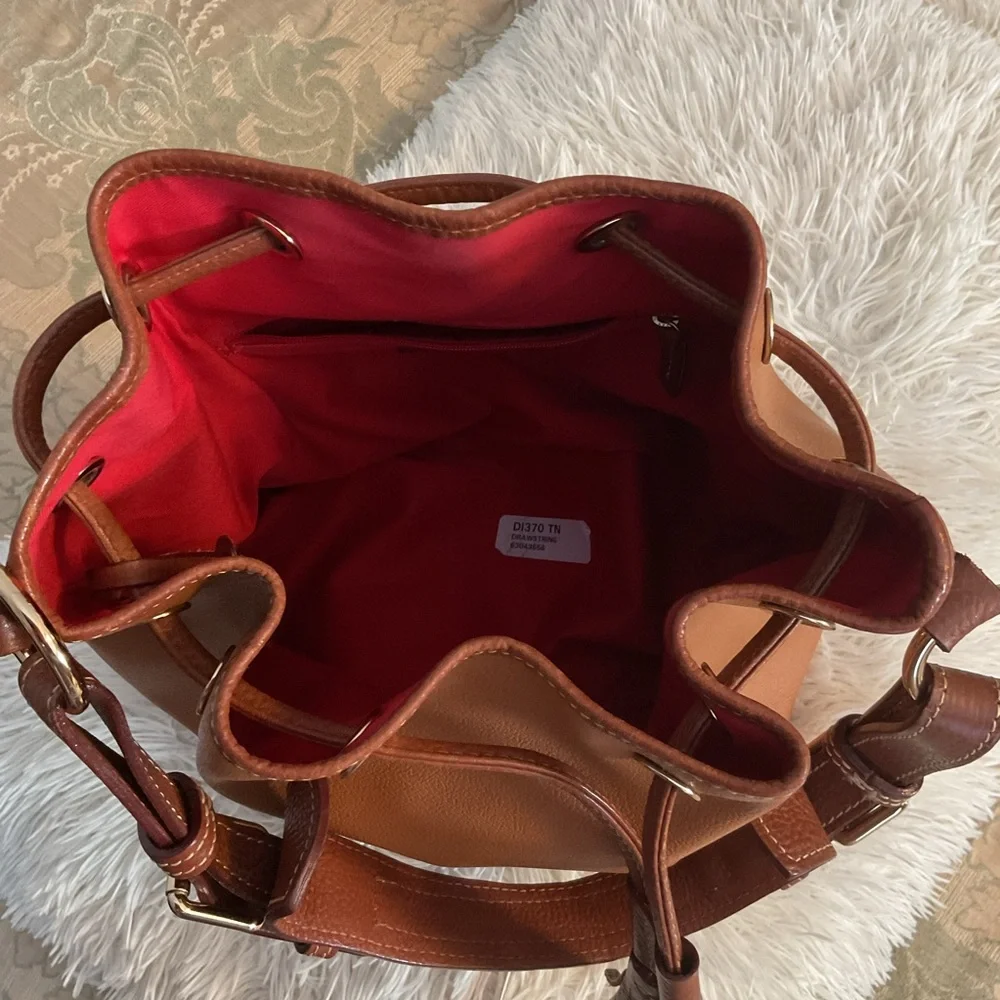 Dooney & Bourke 
Brown Leather Drawstring Bucket Bag - Picture 9 of 9